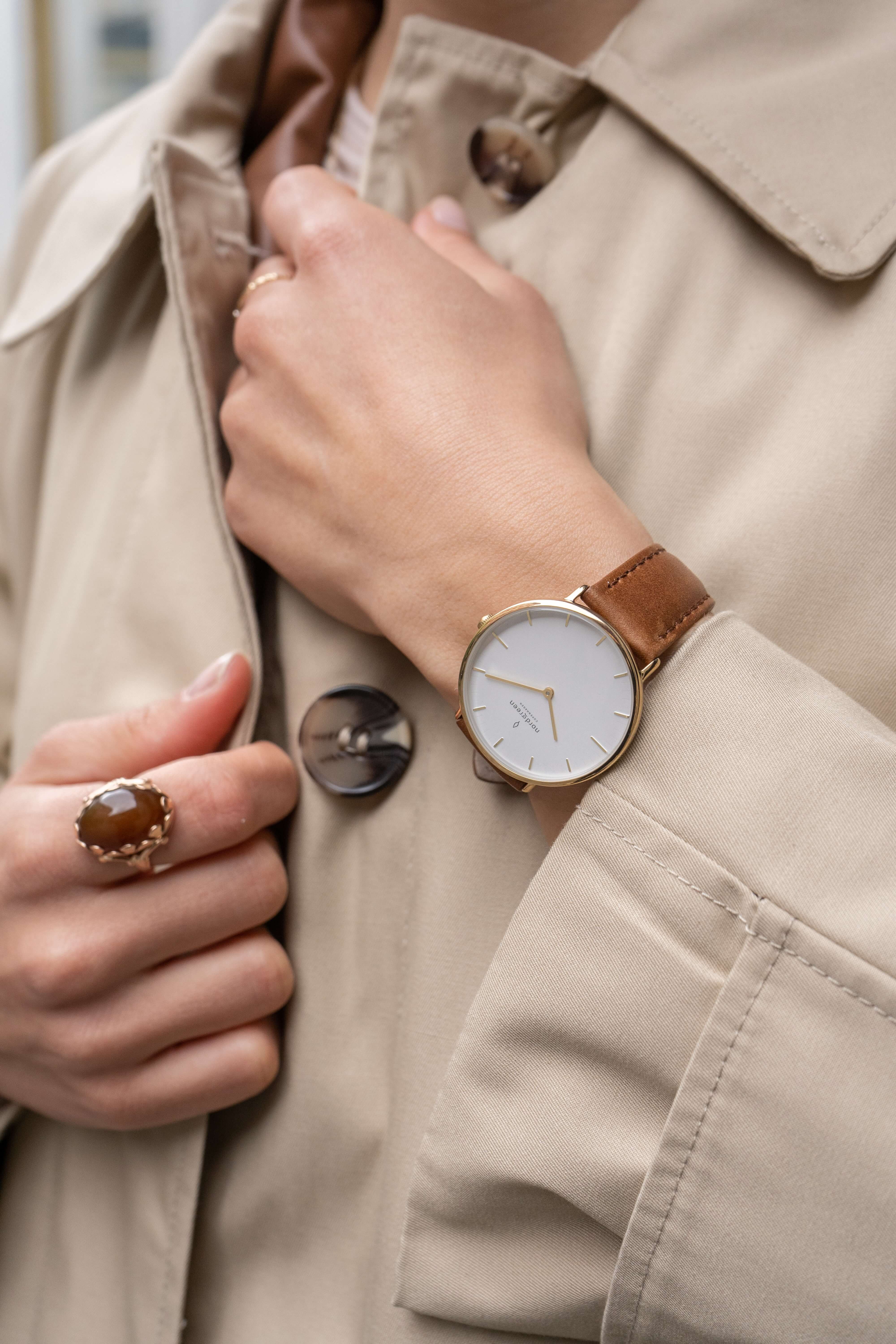 Close up image of someone in a trench coat